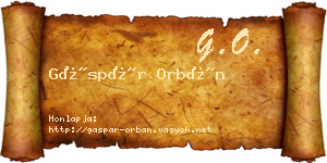 Gáspár Orbán névjegykártya