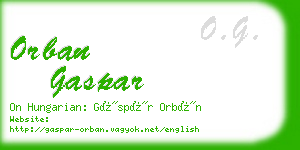 orban gaspar business card